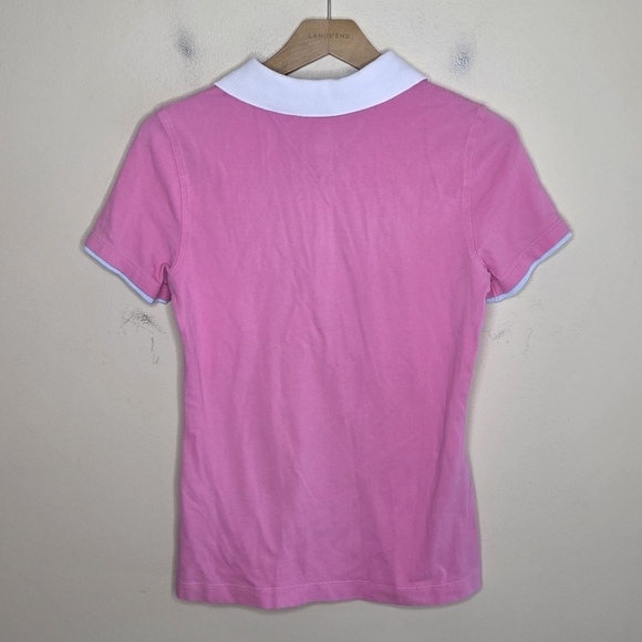 Tommy Hilfiger | Y2K Pink Short Sleeve Slim Fit Polo White Collar Size Small - Picture 5 of 6